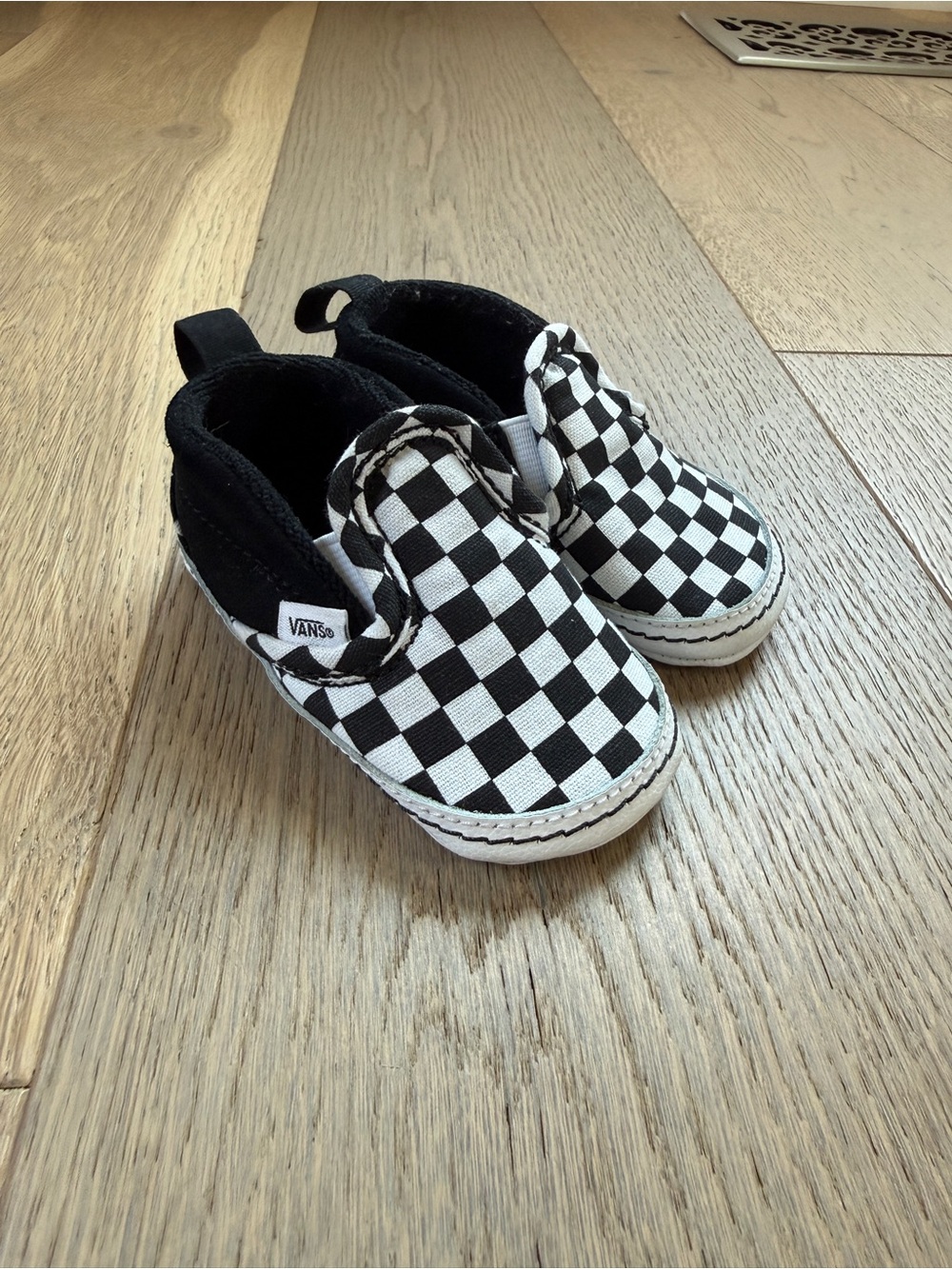 Vans baby Checkerboard Slip-On Shoes - Black & White
